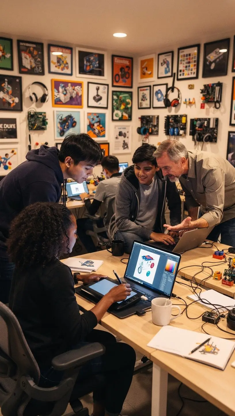 Collaborative workspace with shared tools for creativity.
